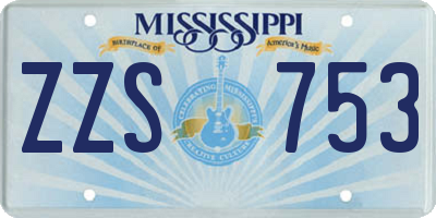 MS license plate ZZS753