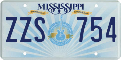 MS license plate ZZS754