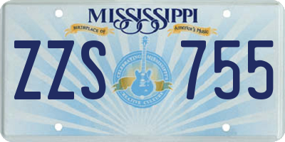 MS license plate ZZS755