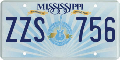 MS license plate ZZS756