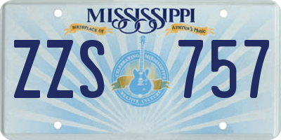 MS license plate ZZS757