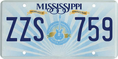 MS license plate ZZS759