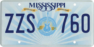 MS license plate ZZS760