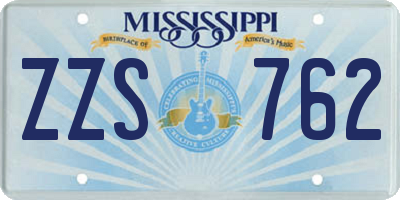 MS license plate ZZS762