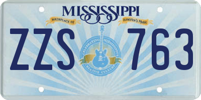 MS license plate ZZS763