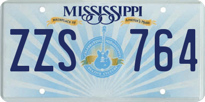 MS license plate ZZS764