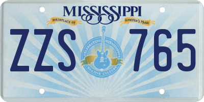 MS license plate ZZS765