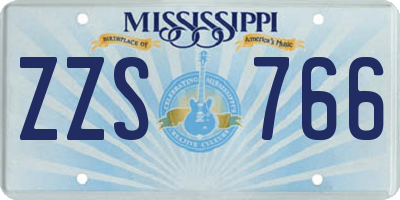 MS license plate ZZS766