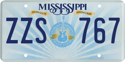 MS license plate ZZS767