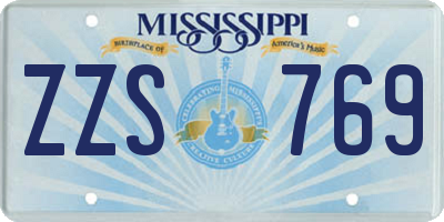 MS license plate ZZS769