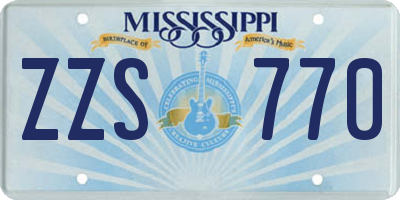 MS license plate ZZS770