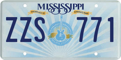 MS license plate ZZS771