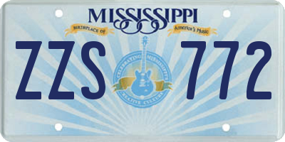 MS license plate ZZS772