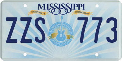 MS license plate ZZS773