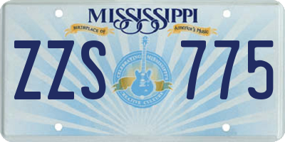 MS license plate ZZS775