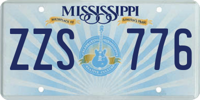 MS license plate ZZS776