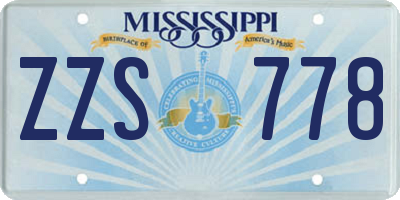 MS license plate ZZS778