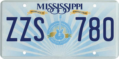 MS license plate ZZS780