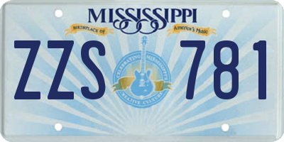 MS license plate ZZS781