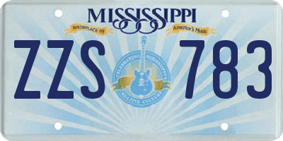 MS license plate ZZS783