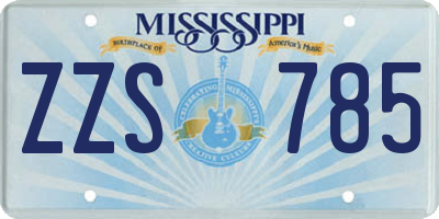 MS license plate ZZS785