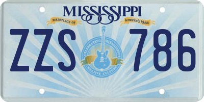 MS license plate ZZS786