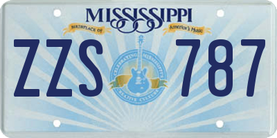 MS license plate ZZS787