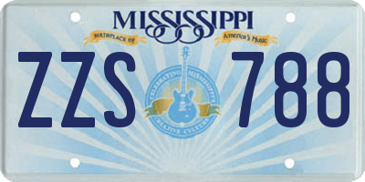 MS license plate ZZS788