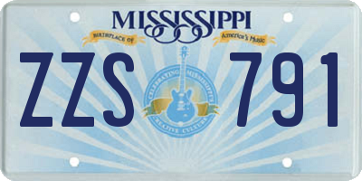 MS license plate ZZS791