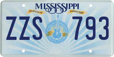 MS license plate ZZS793