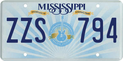 MS license plate ZZS794