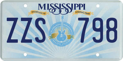 MS license plate ZZS798