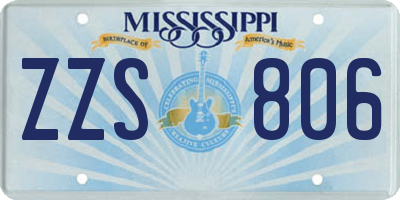 MS license plate ZZS806