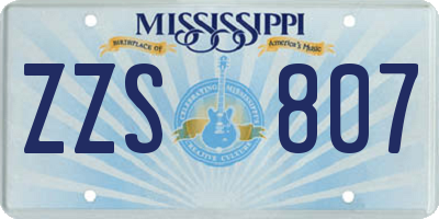 MS license plate ZZS807