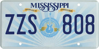 MS license plate ZZS808