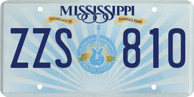 MS license plate ZZS810