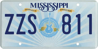 MS license plate ZZS811