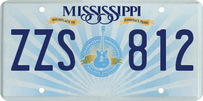 MS license plate ZZS812