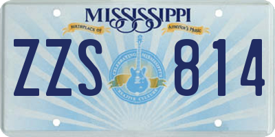 MS license plate ZZS814