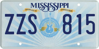 MS license plate ZZS815