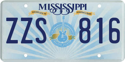 MS license plate ZZS816