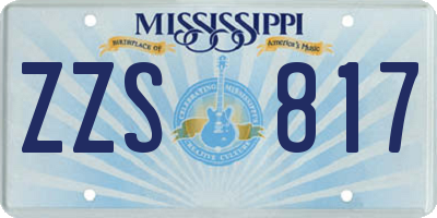 MS license plate ZZS817