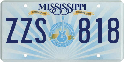 MS license plate ZZS818