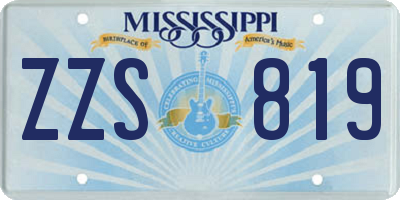 MS license plate ZZS819