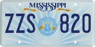 MS license plate ZZS820