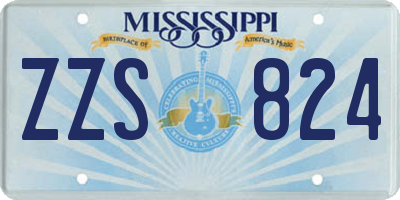 MS license plate ZZS824