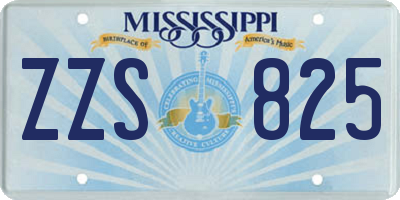 MS license plate ZZS825