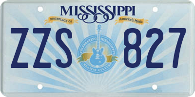 MS license plate ZZS827