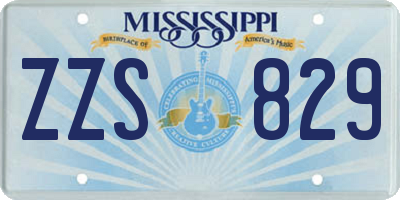 MS license plate ZZS829