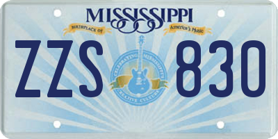 MS license plate ZZS830